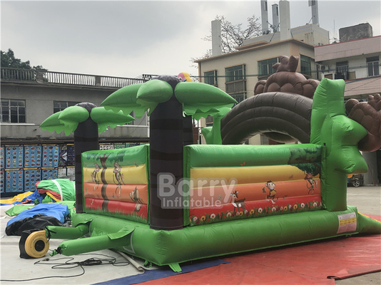 Warna Hijau 5mx5m Inflatable Bouncer Double Triple Stitch