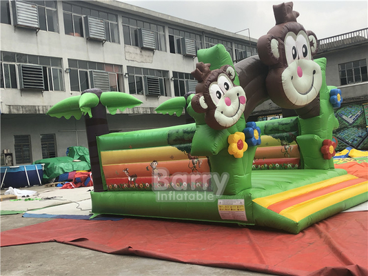 Warna Hijau 5mx5m Inflatable Bouncer Double Triple Stitch
