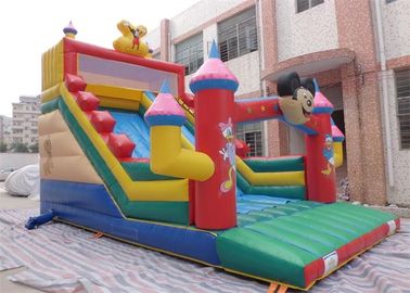 Cute Micky Mouse Slide Inflatable Komersial, Taman Slide Tiup