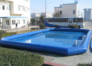 Anak-anak Blue Inflatable Deep Swimming Pool, Big Above Ground Blow Up Pools
