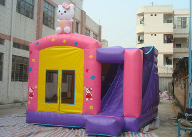 Combo Inflatable Tahan Api 4 In 1 Combo Bounce House Dengan Slide