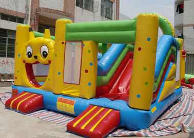 5 × 5 m Lucu Kartun Inflatable Bounce House Slide Combo Untuk Anak-Anak