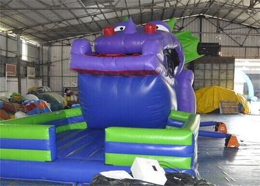 Ukuran Disesuaikan Slide Inflatable Komersial, 18ft Inflatable Dinosaur Slide Untuk Anak-Anak