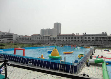 Big Water Park Rectangle Di Atas Tanah Logam Bingkai Paddling Pool 12 x 39