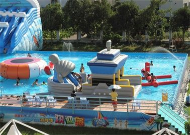 Large Frame Outdoor Inflatable Water Park Dengan Kolam Renang, Inflatable Backyard Water Park