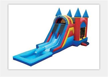 Keselamatan 0.55mm PVC Luar Inflatable Bouncy Castle Water Slide Untuk Anak-Anak
