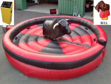1 Orang Inflatable Mechanical Bull, Tarpaulin Inflatable Round Mat Mechanical Rodeo Bull