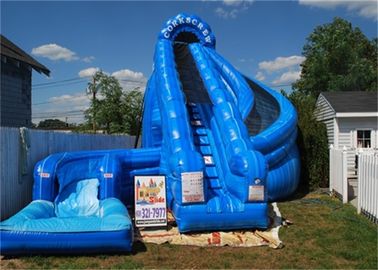Raksasa Inflatable Corkscrew Water Slide / Slip Inflatable Ganda Dan Slide Dengan Kolam Renang