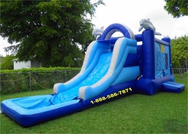 Mini Backyard Inflatable Water Slides / Taman Hiburan Air Slide Dan Bouncer