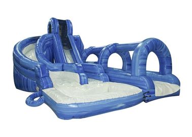Sewa Blue Commercial Cool Inflatable Water Slides Dengan Tinggi 7.5M