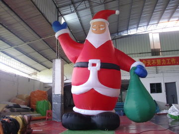 Produk Iklan Tiup PVC Tarpaulin, Santa Claus Tiup Untuk Dekorasi Xmas Shopping Mall