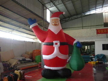 Produk Iklan Tiup PVC Tarpaulin, Santa Claus Tiup Untuk Dekorasi Xmas Shopping Mall