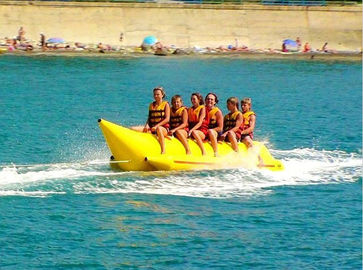 Kustom Inflatable Water Toys / Yellow Single Tabung Inflatable Banana Boat Towables