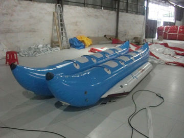 Biru Inflatable Toy Boat / 6 Orang PVC Inflatable Water Sports Banana Boat