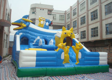 Anak-anak Luar Ruangan Besar Inflatable Jumping Bouncy Castle Dengan Slide