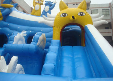 Anak-anak Luar Ruangan Besar Inflatable Jumping Bouncy Castle Dengan Slide