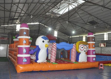 Raksasa Playground Hewan Anak-anak Inflatable Goyang Istana Dengan Slide