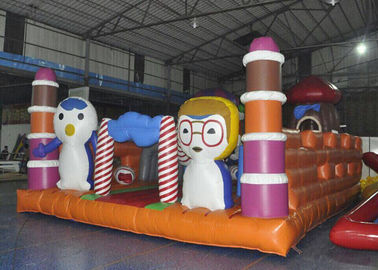 Raksasa Playground Hewan Anak-anak Inflatable Goyang Istana Dengan Slide