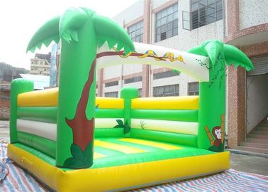 Warna Hijau Mini Inflatable Bouncer, Palm Tree Bouncer Untuk Bermain Di Luar Ruangan