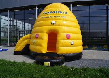 Multifungsi Inflatable Bouncer, Yellow Inflatable Bouncers Untuk Dewasa Dengan Slide Kecil