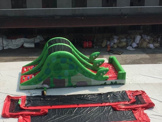 Tahan Air 0.55mm PVC Inflatable Adventure Slide Playground Equipment