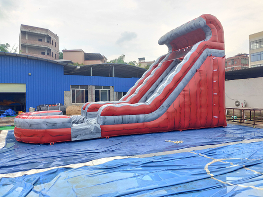 9.6x4x5.4m Komersial Inflatable Slide Bouncy Games Pencetakan Logo
