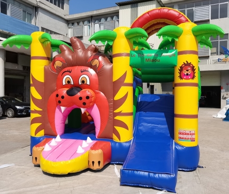 PVC Inflatable Animal Lion Jumping Castle Untuk Anak-Anak 5mLX5mWX4mH