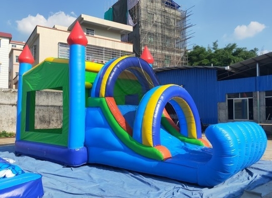 0.55mm PVC Inflatable Bouncy Castle Combo Dengan Slide 8mLX4mWX4mH
