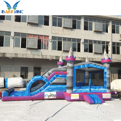 Combo Slide Inflatable Bouncer Castle Dalam Ruangan Untuk Kolam Bola Anak-anak