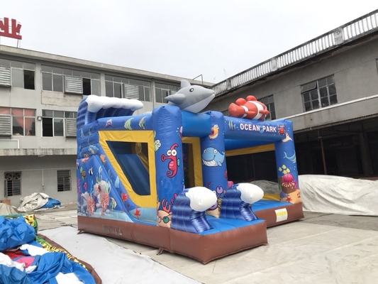 EN71 Inflatable Bouncer House Slide Combo Untuk Anak-Anak Berusia 3-18 Tahun