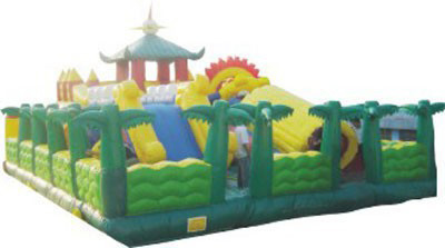 1000D Pvc Inflatable Play Center Meledakkan Playground Slide