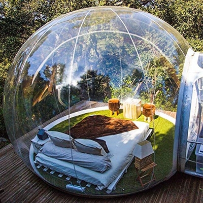 1mm PVC Transparan Bubble Tent Dengan Tunnel Inflatable Camping Tents