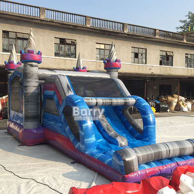 CE Tarpaulin Commercial Inflatable Castle Dengan Water Slide Pool 10mL * 5mW * 6mH