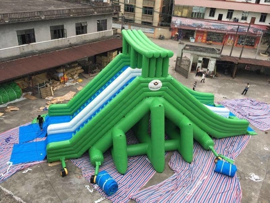 Waterproof Giant Double Water Slide Inflatable Combo Warna-warni Untuk Dewasa