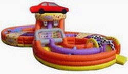Pvc Tarpaulin Amusement Inflatable Bouncy Castle Park Untuk Outdoor EN14960