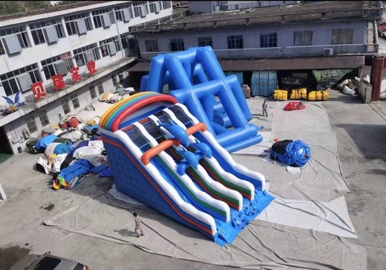OEM Terpal Komersial Inflatable Slide Blow Up Dry Slide