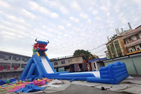 Besar 35m Komersial Inflatable Slide Fire Retardant UV Protective