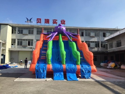 Ukuran Dewasa 0.9mm PVC Inflatable Water Slide Jumping Castle Slide