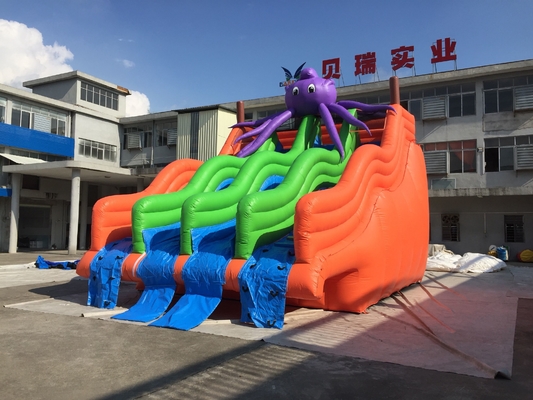 Ukuran Dewasa 0.9mm PVC Inflatable Water Slide Jumping Castle Slide