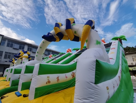 Safety Dewasa Ukuran PVC Inflatable Water Slides Tahan Api