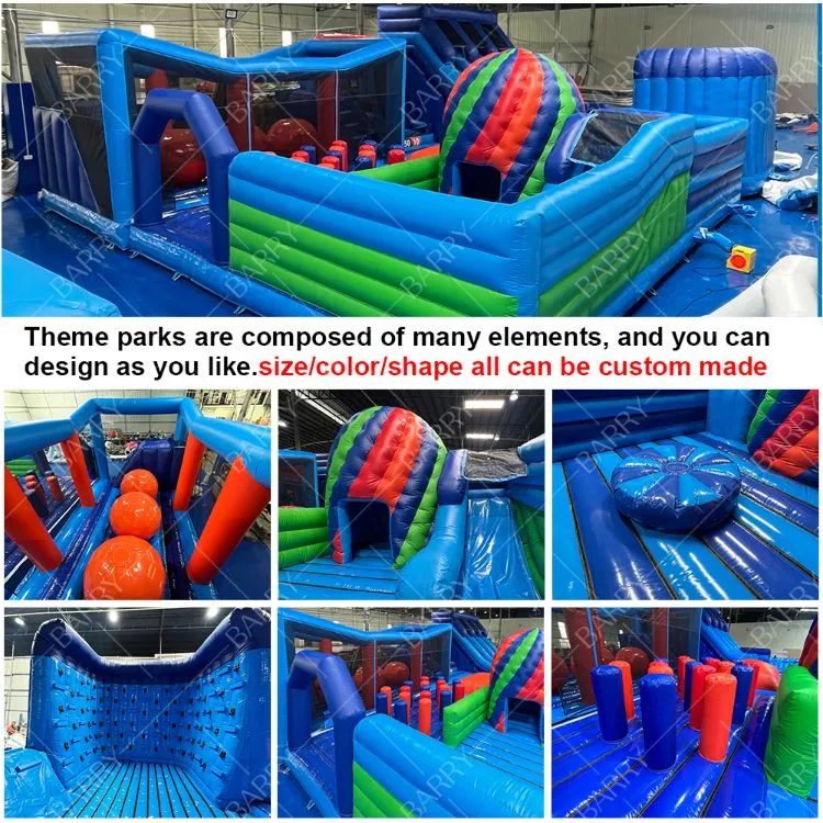 Lucu Crazy Ride Taman Hiburan Game Hewan Bg Bouncer Penghalang Kursus Slide Taman Hiburan Inflatable 3