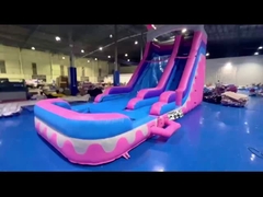8.4x3.6x6m Jumper Custom Bouncy Kids Pink Princess Air Slide Inflatable Untuk Pesta