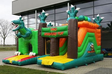 Multiplay Dinosaur Inflatable Bouncy Castle Combo Jumper Rentals Dengan Slide