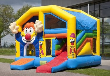 Jumper Clown Combos Commercial Dengan Atap / Inflatable Bouncer Castle For Party