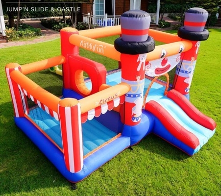 Outdoor Backyard 0.55mm PVC Bouncy Castle Dan Slide Untuk Balita