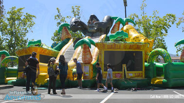 Giant King Kong Inflatable Combo Childrens Bouncy Castle Dengan Slide