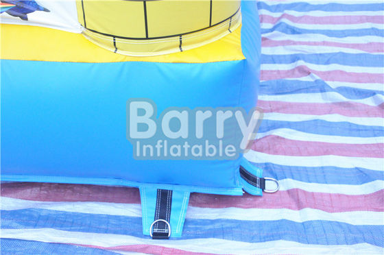 Anak-anak di luar ruangan Pelayan Inflatable Bouncy Castle Dengan Slide 0.55MM PVC Tarpaulin