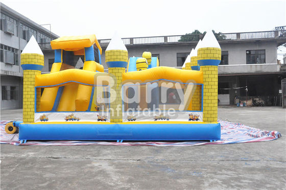 Anak-anak di luar ruangan Pelayan Inflatable Bouncy Castle Dengan Slide 0.55MM PVC Tarpaulin