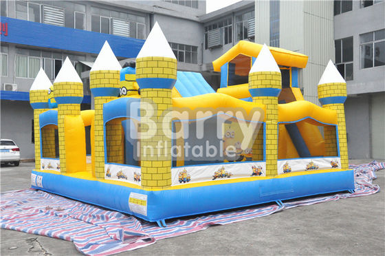 Anak-anak di luar ruangan Pelayan Inflatable Bouncy Castle Dengan Slide 0.55MM PVC Tarpaulin