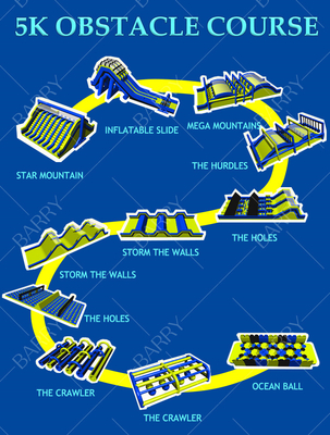 Game Interaktif Dewasa Terbesar Desain Khusus Insane Inflatable 5k Race Blow Up 5k Untuk Acara Luar Ruang